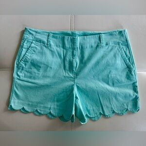 Vineyard Vines Turquoise Scalloped Women Shorts